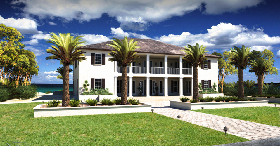 Plantation Model Custom Home Bimini Bay BiminisFrontDay.2.jpg